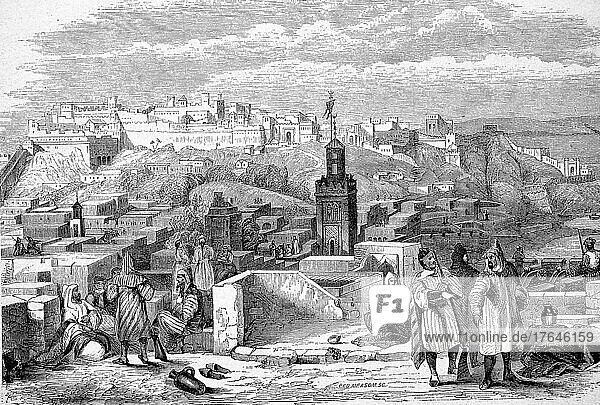 Stadt Tanger in Marokko im Jahre 1880  digital restaurierte Reproduktion einer Originalvorlage aus dem 19. Jahrhundert