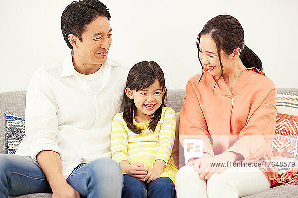 Japanese family together at home