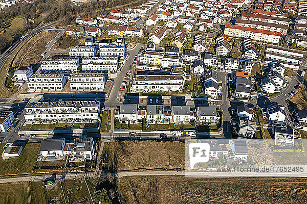 Germany  Baden-Wurttemberg  Plochingen  Aerial view of modern suburban houses