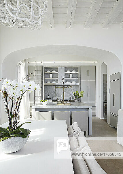 Clean white and gray kitchen