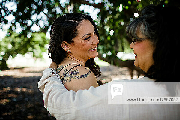 Close Up of Mother & Daughter at Park in San Diego