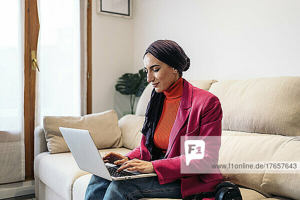 Muslim Woman Working From Home