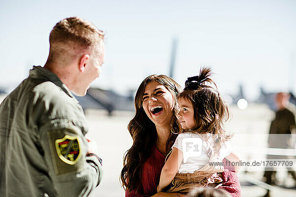 Marine Reuniting with Family at Miramar in San Diego
