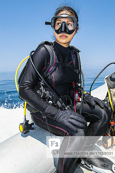 woman getting ready for a dive at Komodo Island
