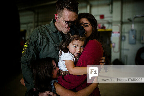 Military Family Reuniting at Miramar in San Diego