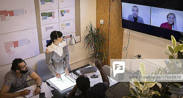 Building designers video conferencing in meeting