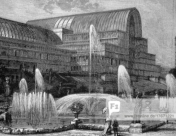 Der Kristallpalast in Sydenham  1887  London  Großbritannien  Historisch  digitale Reproduktion einer Originalvorlage aus dem 19. Jahrhundert