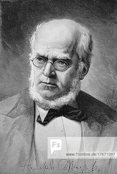 Adolph Friedrich Erdmann Menzel  ab 1898 von Menzel  8. Dezember 1815  9. Februar 1905  war ein deutscher Maler  Zeichner und Illustrator. Er gilt als der bedeutendste deutsche Realist des 19. Jahrhunderts  Historisch  digitale Reproduktion einer Originalvorlage aus dem 19. Jahrhundert