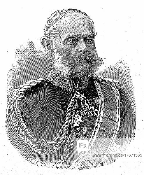 Alexander August Wilhelm von Pape  2. Februar 1813  7. Mai 1895  war ein preußischer Generaloberst  Gouverneur von Berlin und Oberbefehlshaber in den Marken  Historisch  digitale Reproduktion einer Originalvorlage aus dem 19. Jahrhundert