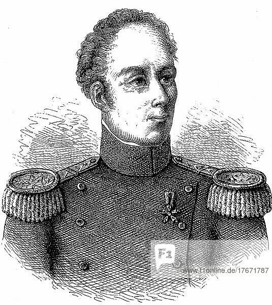 Guillaume Henri Dufour  15. September 1787  14. Juli 1875  war ein Schweizer General  Ingenieur  Kartograf  Politiker und Humanist. Dufour war der erste General in der Geschichte der Armee des Schweizer Bundesstaats  Historisch  digitale Reproduktion einer Originalvorlage aus dem 19. Jahrhundert