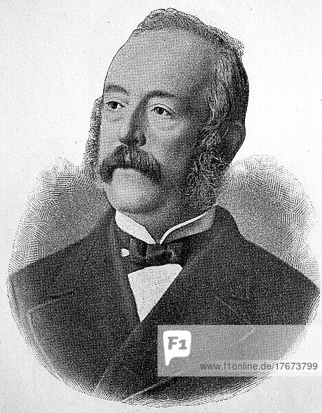 Marco Minghetti  18 November 1818  10 December 1886  was an Italian politician and twice president of the Council of Ministers  digitally restored reproduction of a 19th century original  exact date unknown