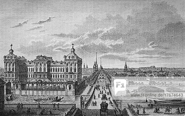 Neues Palais in St. Petersburg  Russland  1871  Historisch  digital restaurierte Reproduktion einer Vorlage aus dem 19. Jahrhundert  genaues Datum unbekannt  Europa