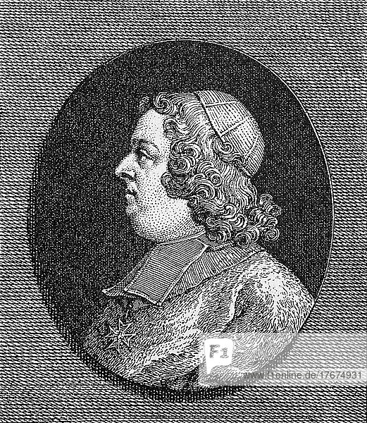 François-Joachim de Pierre  Kardinal de Bernis  22. Mai 1715  3. November 1794  war ein französischer Politiker  Dichter und Kardinal  Historisch  digital restaurierte Reproduktion einer Vorlage aus dem 19. Jahrhundert  genaues Datum unbekannt