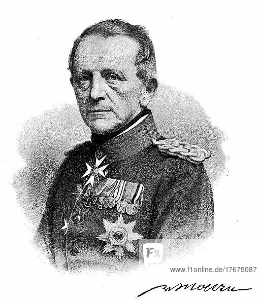 Helmuth Karl Bernhard Graf von Moltke  26 October 1800  24 April 1891  Prussian Field Marshal  Historical  digitally restored reproduction of a 19th century original  exact date unknown