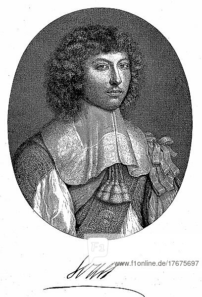 Louis XIV  5. September 1638-1. September 1715  war ein französischer Prinz aus dem Haus Bourbon und von 1643 bis zu seinem Tod König von Frankreich und Navarra sowie Kofürst von Andorra  Historisch  digital restaurierte Reproduktion einer Vorlage aus dem 19. Jahrhundert  genaues Datum unbekannt