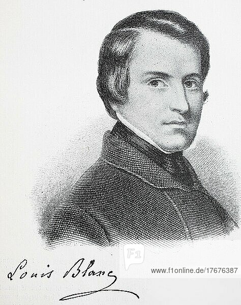 Louis Jean Joseph Charles Blanc was a French politician and historian from 29 October 1811 to 6 December 1882. A socialist who advocated reform  he called for the establishment of cooperatives to guarantee employment for the urban poor  Historical  digitally restored reproduction of a 19th century original  Exact date unknown