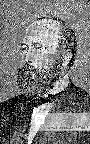 Karl Wilhelm Rudolf von Bennigsen  10. Juli 1824  7. August 1902  war ein liberaler deutscher Politiker im 19. Jahrhundert  digital restaurierte Reproduktion einer Vorlage aus dem 19. Jahrhundert  genaues Datum unbekannt