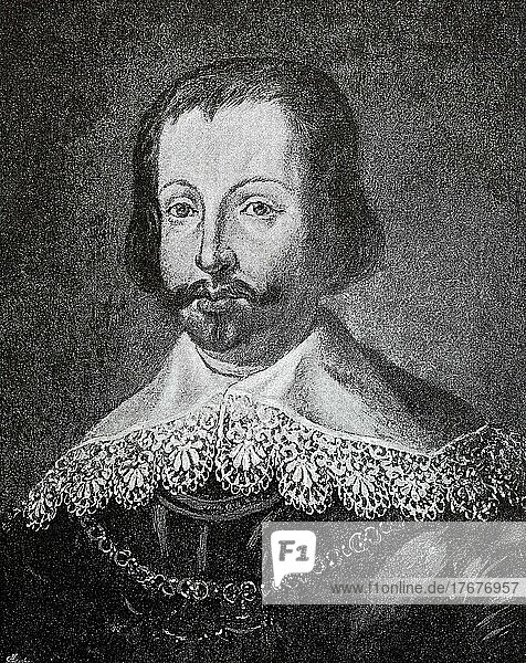 Johann IV. der Restaurato  18. März 1604  6. November 1656  war 21. König von Portugal. Er war der erste Monarch aus dem Haus Braganza  Historisch  digital restaurierte Reproduktion von einer Vorlage aus dem 19. Jahrhundert  genaues Datum unbekanntJahrhundert