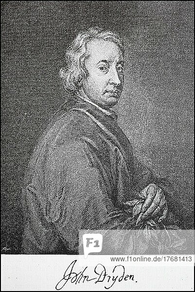John Dryden  19 August 1631  12 May 1700  was an influential English poet  literary critic and playwright  digitally restored reproduction of a 19th century original  exact date unknown
