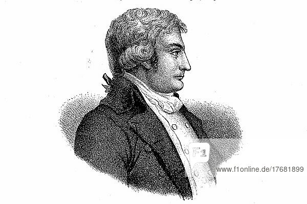 Jacques Antoine Marie de Cazales  1. Februar 1758  25. Oktober 1805 ) war ein konservativer Politiker während der Französischen Revolution  digital restaurierte Reproduktion einer Vorlage aus dem 19. Jahrhundert  Originaldatum nicht bekannt
