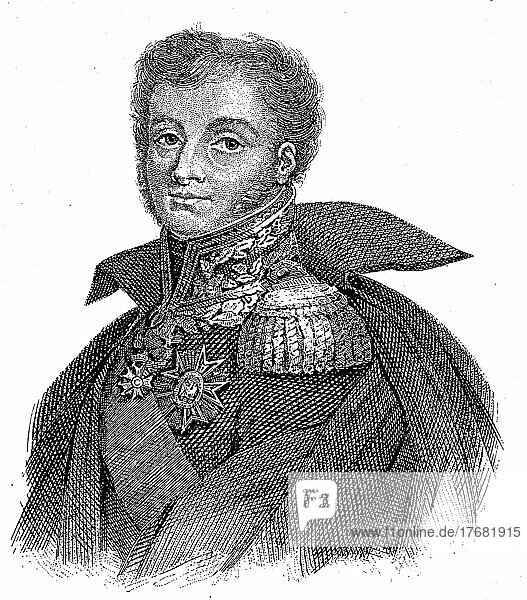 Henri-Gatien  comte Bertrand  28. März 1773  31. Januar 1844  war ein französischer General de division  Grand marechal du palais und einer der engsten Vertrauten Napoleons  digital restaurierte Reproduktion einer Vorlage aus dem 19. Jahrhundert  Originaldatum nicht bekannt