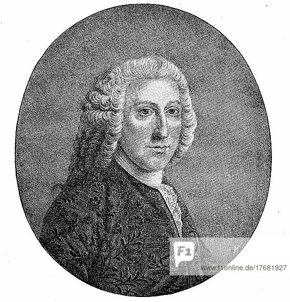William Pitt  1st Earl of Chatham  16 November 1708  11 May 1778  was Prime Minister of Great Britain  Historical  digitally restored reproduction of a 19th century original  exact date unknown