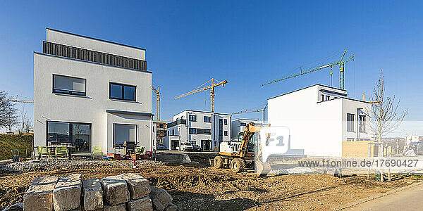 Germany  Baden-Wurttemberg  Weinstadt  Construction site in new development area