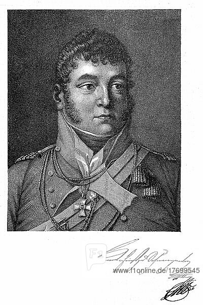 Karl Philipp  Prince of Schwarzenberg  19 April 1771  15 October 1820  was an Austrian Field Marshal and Ambassador to St. Petersburg and Paris  Historical  digitally restored reproduction of a 19th-century original