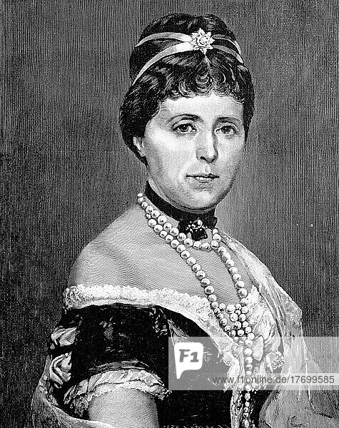 Princess Augusta of Saxe-Weimar-Eisenach  30 September 1811  7 January 1890 was the Queen of Prussia and the first German Empress  Historical  digitally restored reproduction of a 19th century original