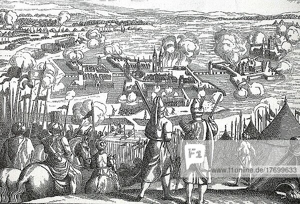 Die Belagerung von Sziged  Szeged  Ungarn  durch Soliman II. 1568  Historisch  digital restaurierte Reproduktion aus dem 19. Jahrhundert  genaues Datum unbekannt  Europa