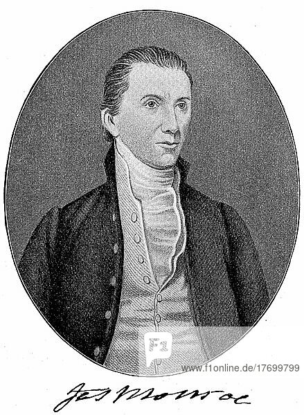 James Monroe  April 28  1758  July 4  1831  was an American politician and the fifth President of the United States from 1817 to 1825  Historical  digitally restored reproduction of a 19th century original