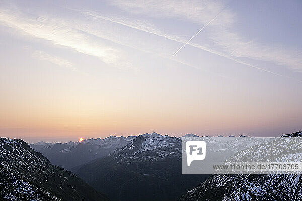 Mountain landscape at sunset in Bad Gastein  Austria