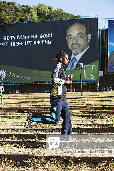 Every Day Budding Athletes Train In The Amphitheatre In Meskel Square In Central Addis Ababa; Addis Ababa  Ethiopia