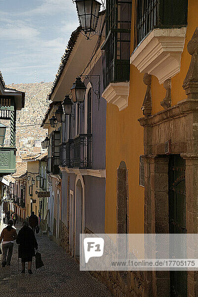 Colourful Buildings On Calle Jaen Street; La Paz  Bolivia