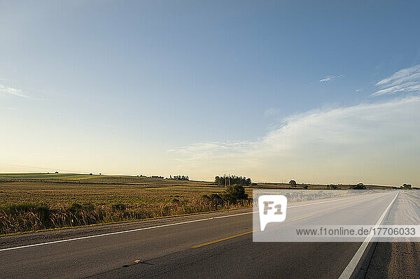 Straße nach Jaguarao; Rio Grande Do Sul  Brasilien