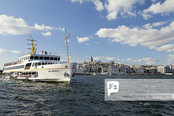 Ferry On The Bosphorus; Istanbul  Turkey