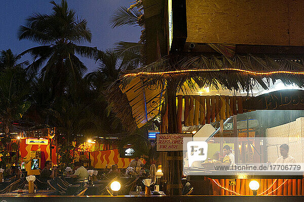 Restaurant At Dusk; Candolim  Goa  Indien