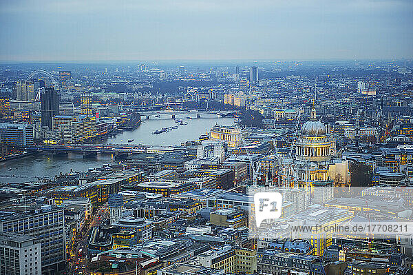 View Of The City Of London And River Thames; London  England