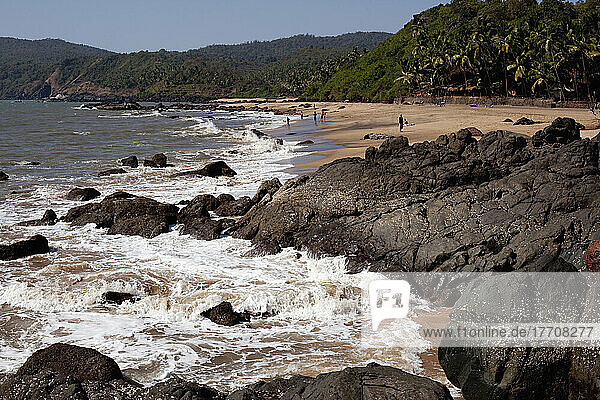 Beach scene  Cola beach  Goa  India.