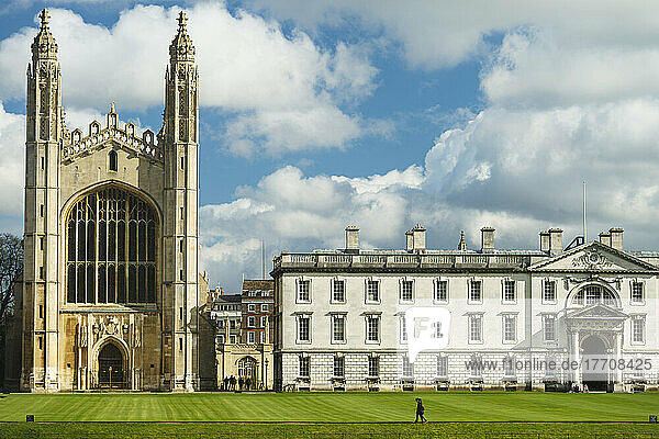 Kings College Chapel And The Gibbs Building; Cambridge  Cambridgeshire  England