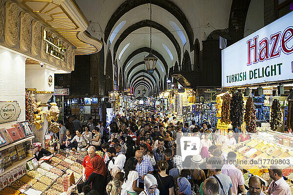 The Crowds At The Spice Bazaar; Istanbul  Turkey