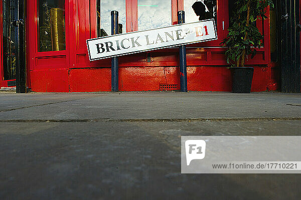 Ein Schild für die Brick Lane; London  England