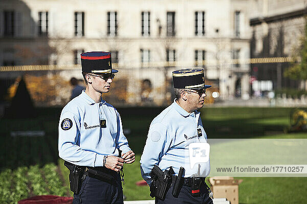 Policemen On Duty; Paris  France