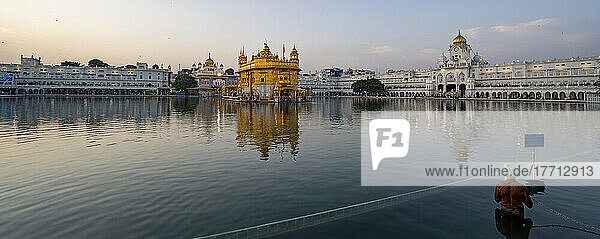 The Golden Temple (Sri Harmandir Sahib) Gurdwara and Sarovar (Pool of Nectar); Amritsar  Punjab  India