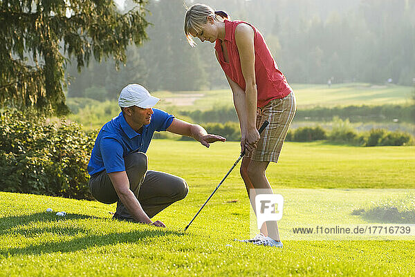 Duncan Savage  Golf Pro  Teaches A Lesson At The Whistler Golf Course; Whistler  British Columbia  Canada