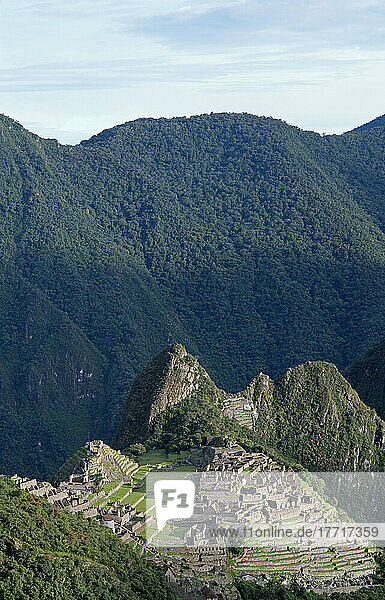 Machu Picchu Seen From The Sun Gate Along The Inca Trail  Peru