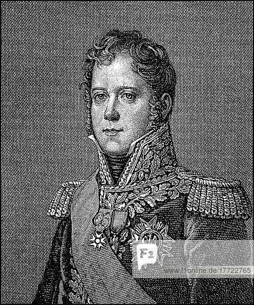 Michel Ney  Duke of Elchingen  Prince of the Moskva  10 January 1769  7 December 1815  was Maréchal d'Empire  Historical  digital reproduction of an original 19th century master copy