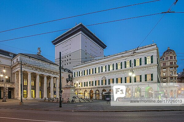 Carlo Felice Theater and Ligustica Academy of Fine Arts  De Ferrari Square  Genova (Genoa)  Liguaria  Italy  Europe