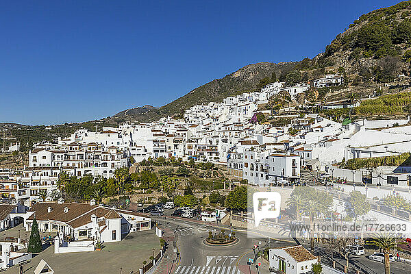 Blick über die Altstadt vom Casa del Apero  Frigiliana  Axarquia-Gebirge  Provinz Malaga  Andalusien  Spanien  Europa