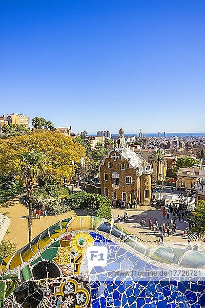 Antoni Gaudi  Park Guell  UNESCO-Weltkulturerbe  Barcelona  Katalonien  Spanien  Europa